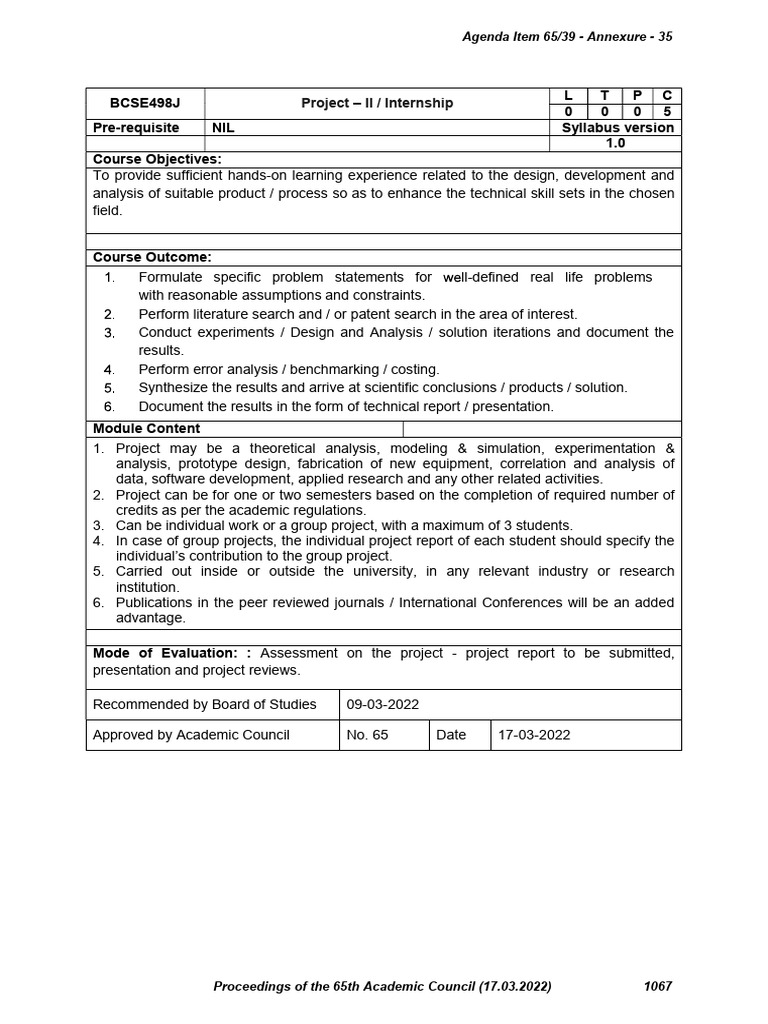 Engineering Project Guidelines | PDF