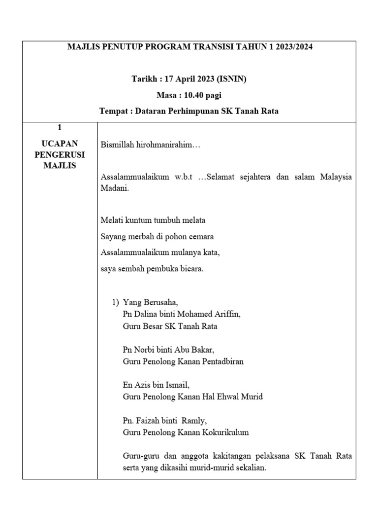 Teks Penutup Transisi Pdf