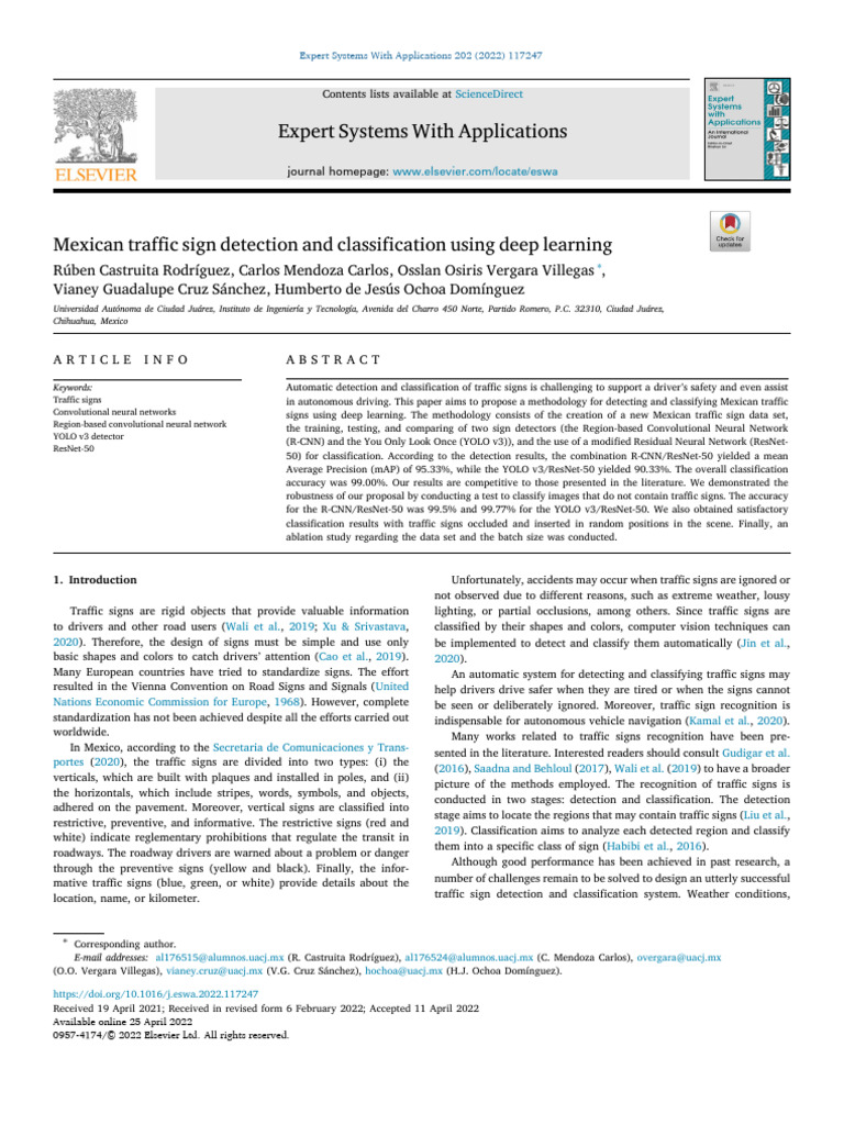 Mexican Traffic Sign Detection | PDF | Deep Learning | Artificial ...