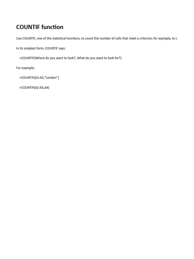 Count IF Formula | PDF