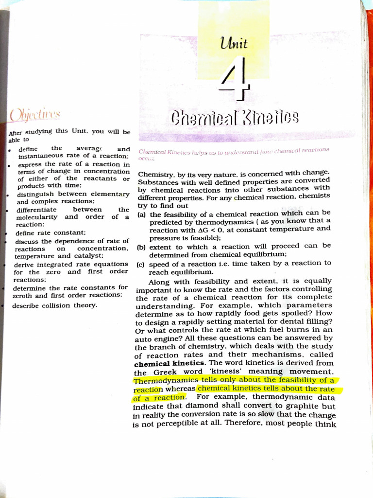 Chemical Kinetics NCERT Marking Chemistry Class 12th Part -1 | PDF ...
