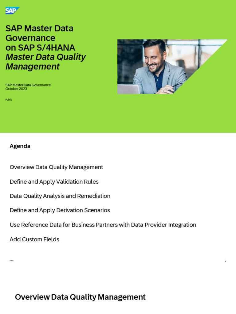 SAP MDG Master Data Quality Management | PDF | Data Quality | Governance