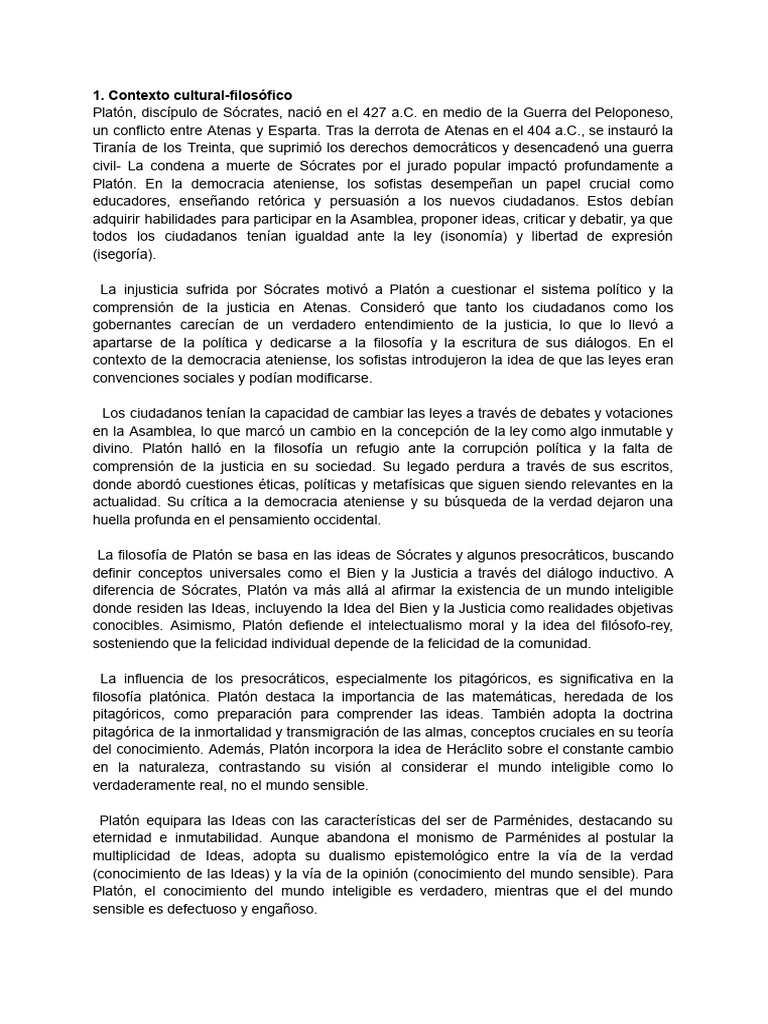 Platón Pdf Platón Conocimiento