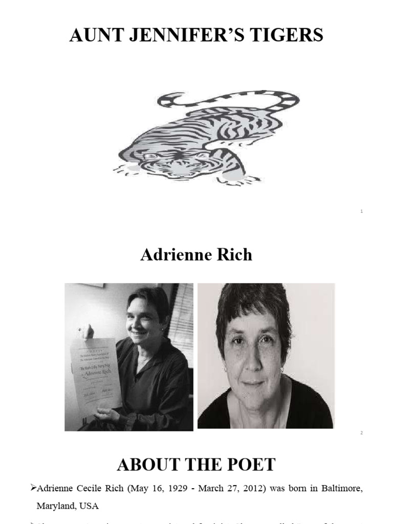 Aunt Jennifer's Tigers | PDF | Poetry | Feminism