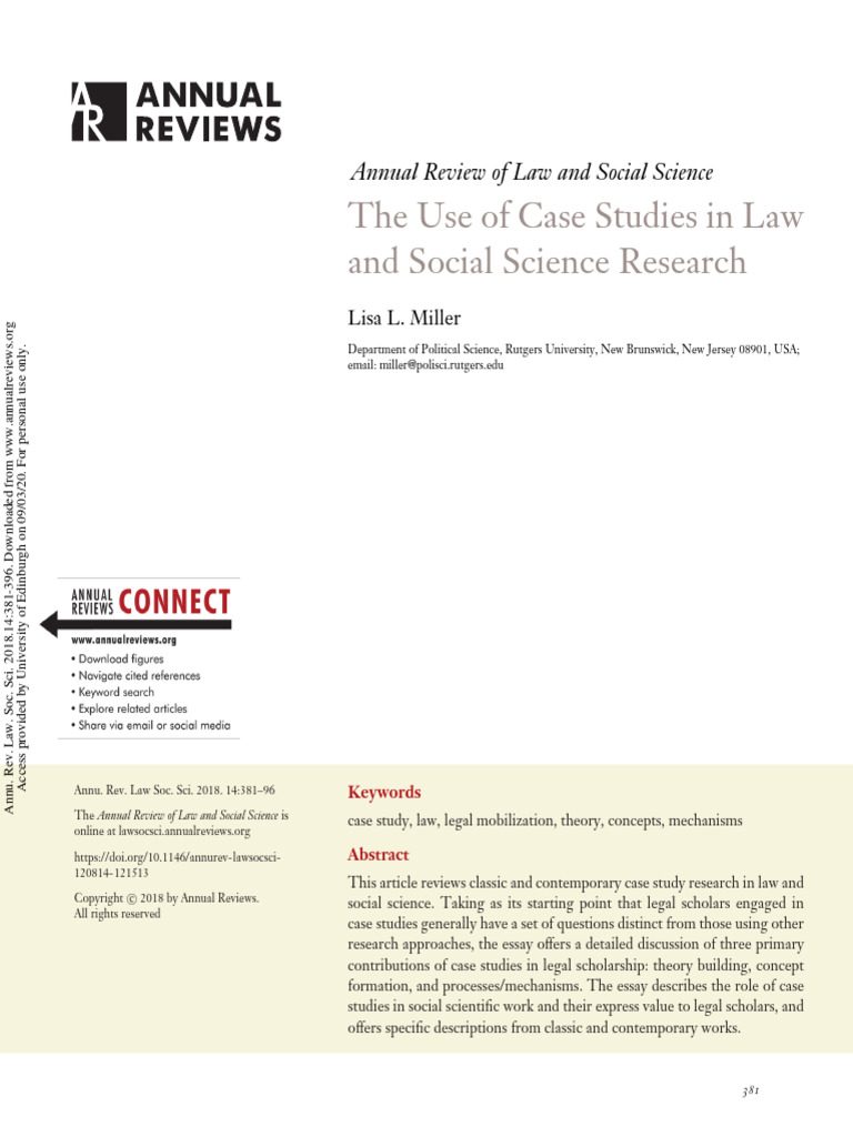 The Use of Case Studies in Law and Social Science Research | PDF | Case ...