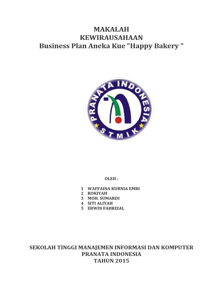 Proposal Kewirausahaan Business Plan Kue Kering Pdf