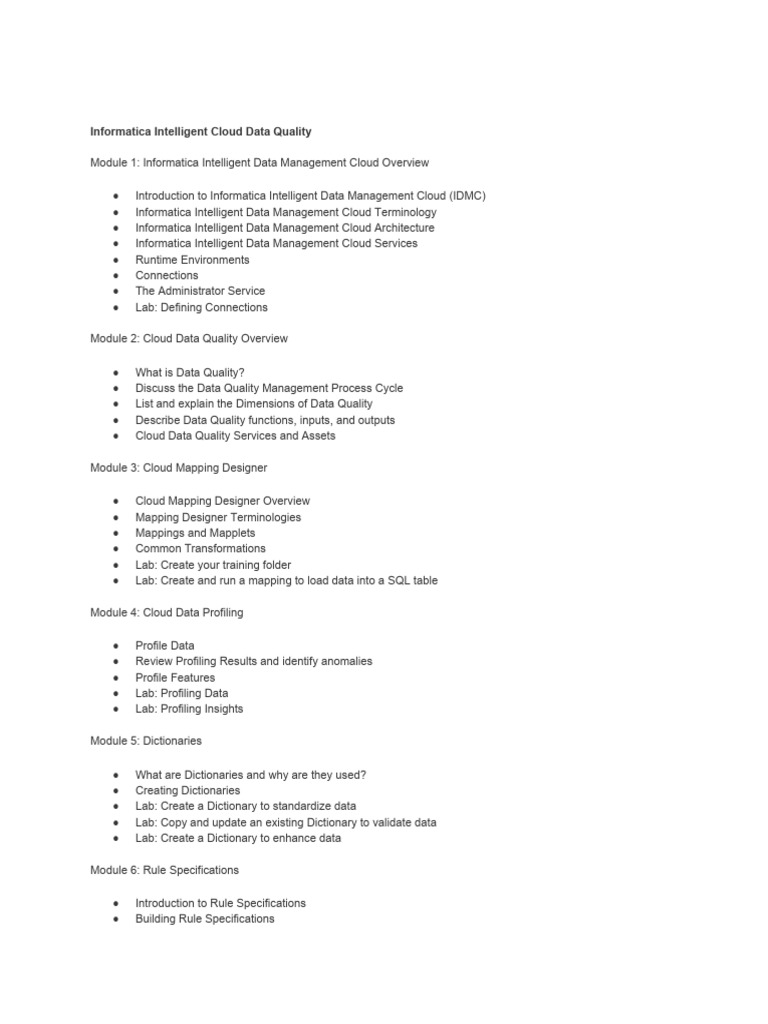 Informatica Cloud Data Quality Overview | PDF | Data Quality | Parsing