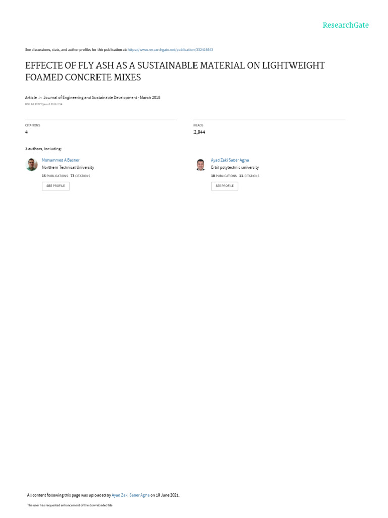 Effecte of Fly Ash As A Sustainable Material On Li | PDF | Concrete ...