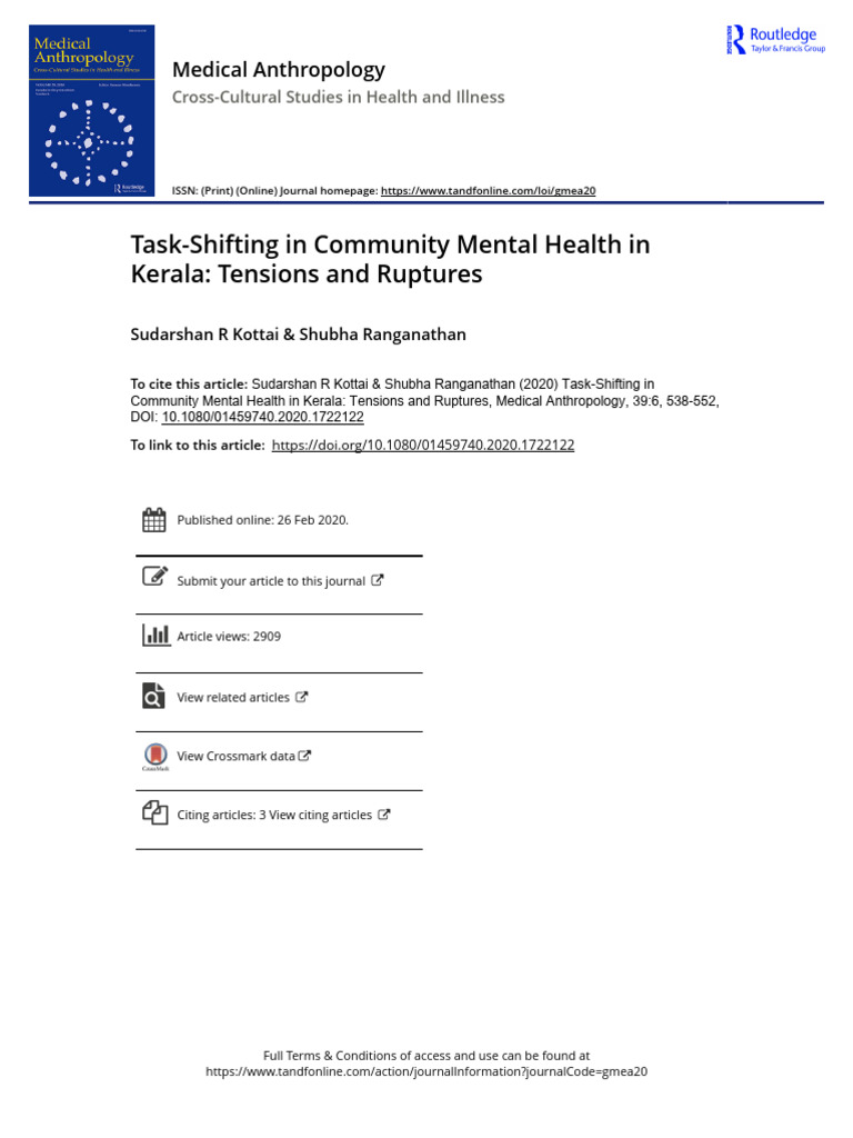Task Shifting in CMH in Kerala | PDF | Psychiatry | Palliative Care