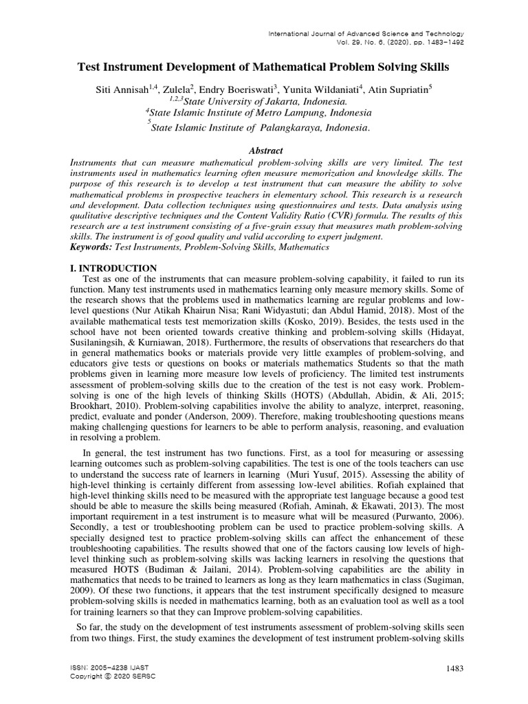 Jurnal Int Test Inst Atin | PDF | Validity (Statistics) | Cronbach's Alpha