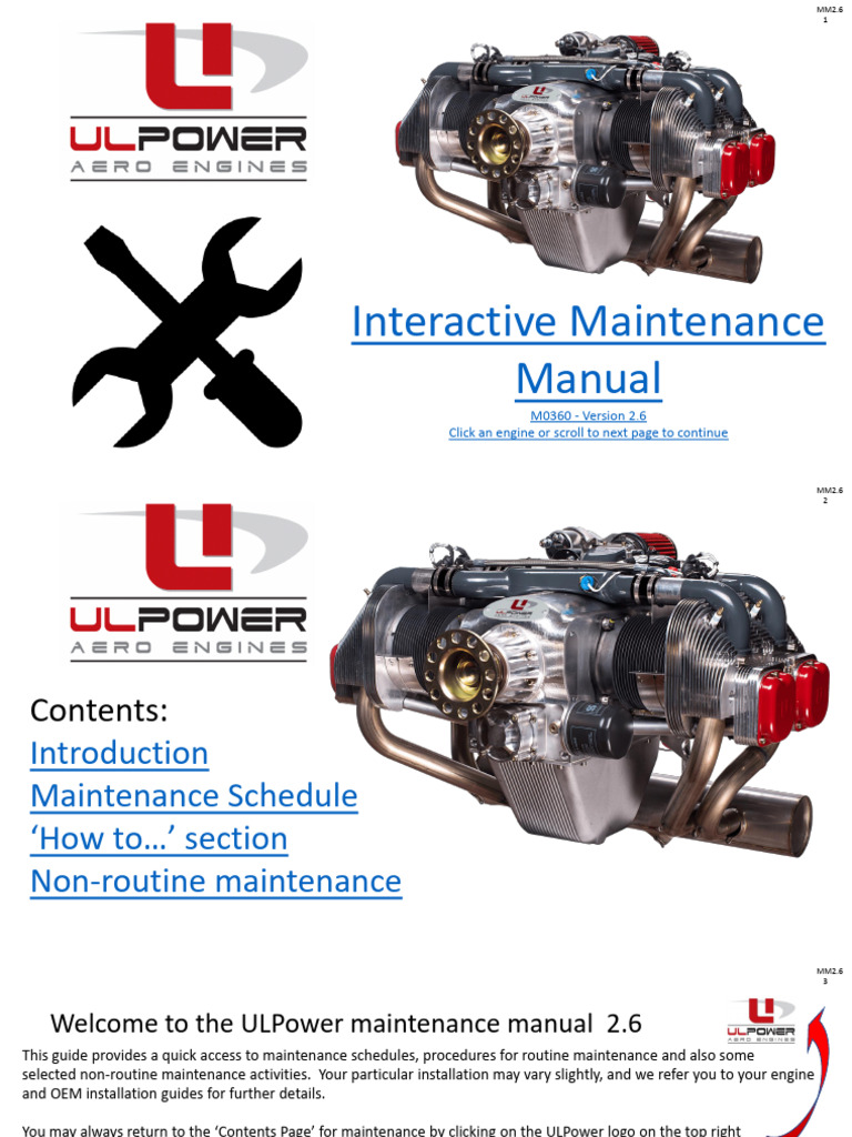ULPower Engine Maintenance Manual 2.6 | PDF | Throttle | Engines