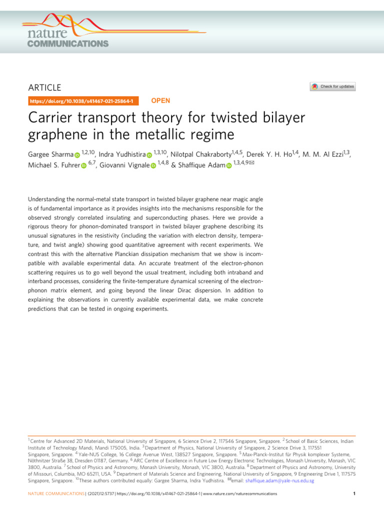 Carrier Transport Theory For Twisted Bilayer Graphene in The Metallic ...