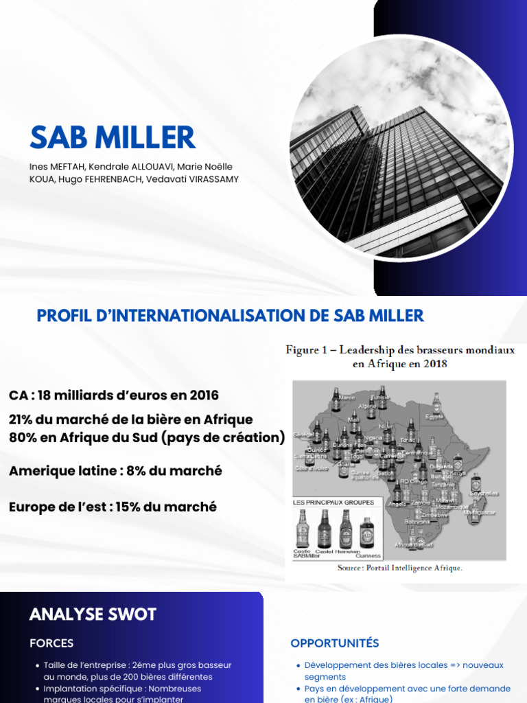 Profil d'internationalisation de SAB Miller | PDF | Afrique | Bière