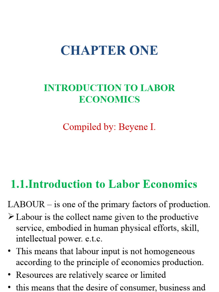 Chapter 1 | PDF | Labour Economics | Economics