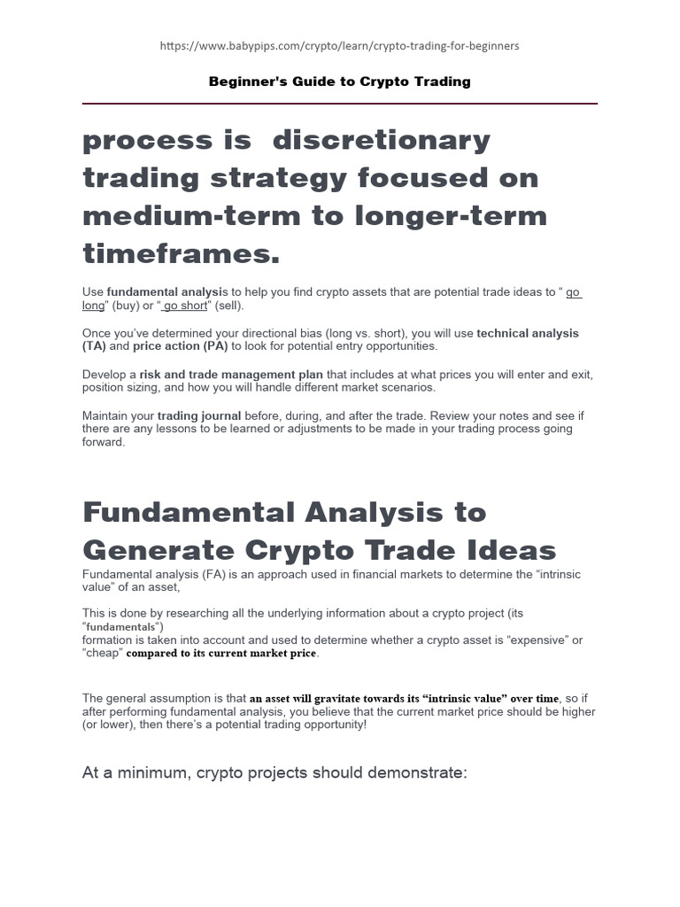 Beginner's Guide To Crypto Trading | PDF | Market Trend | Cryptocurrency