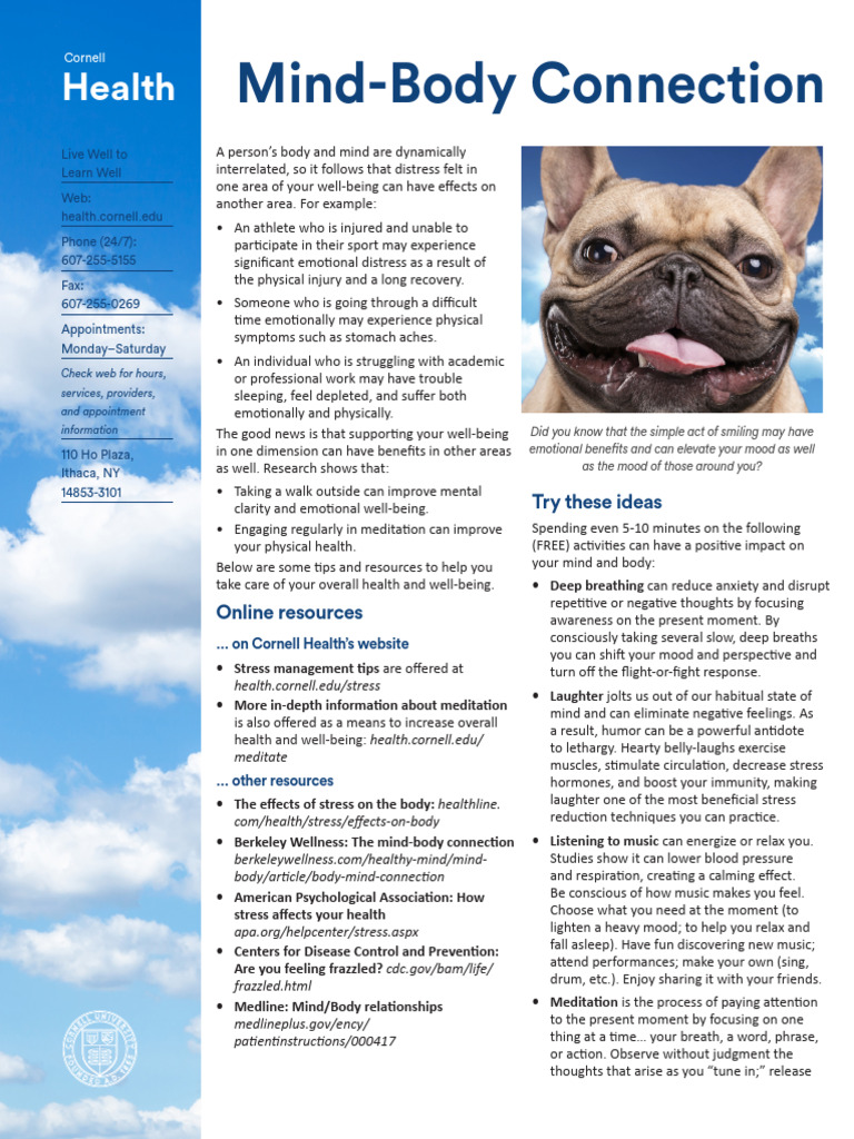 Mind-Body Wellness Resources at Cornell | PDF | Meditation | Stress ...