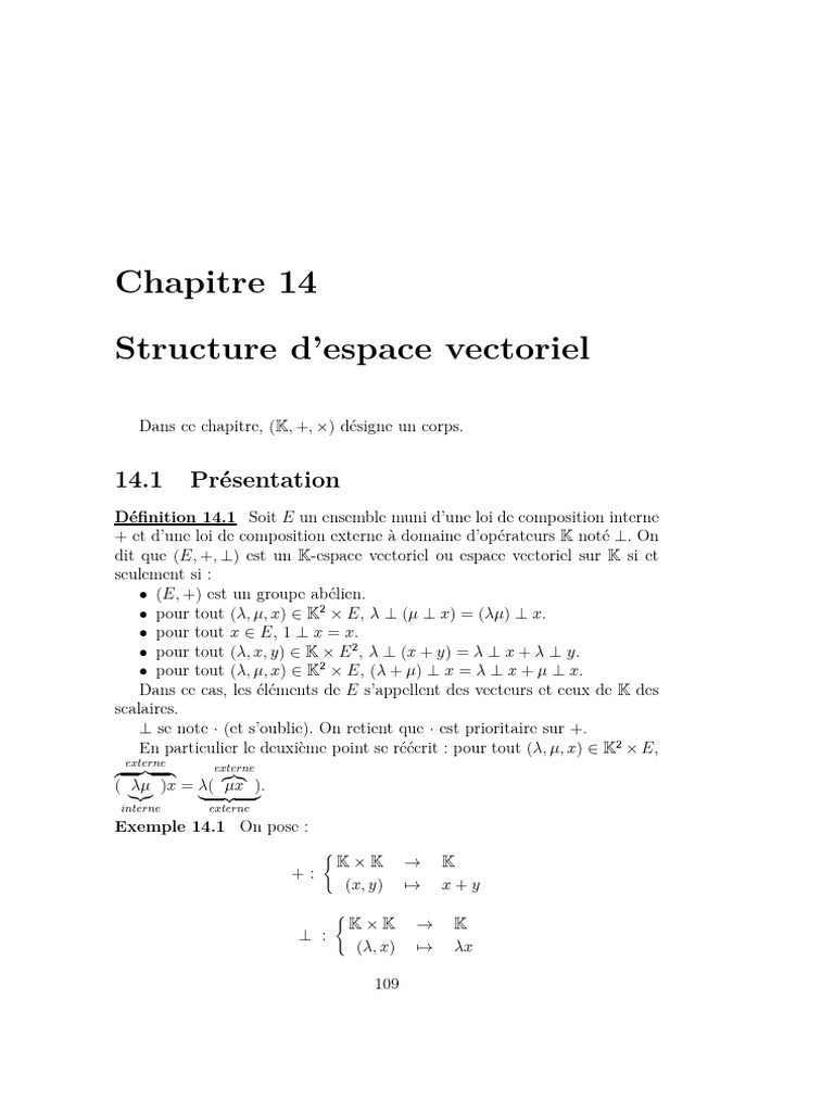 Structure d'un espace vectoriel | PDF | Base (algèbre linéaire ...