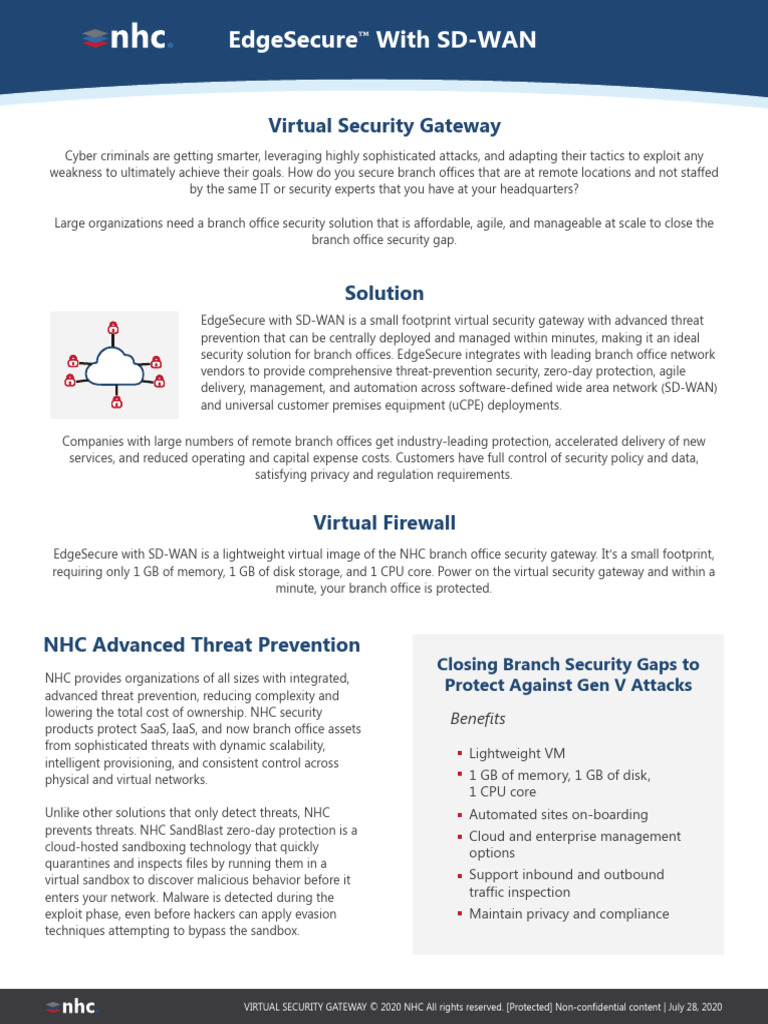 NHC Datasheet - EdgeSecureWithSDW | PDF | Security | Computer Security