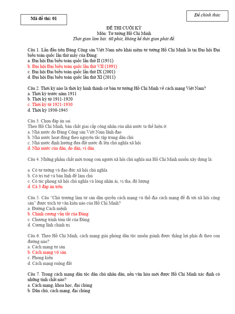 De Thi Cuoi Ky - v1 | PDF