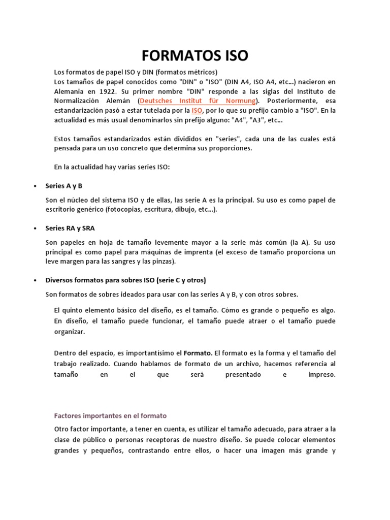 Formatos de Papel ISO y ANSI | PDF | Papel | Diseño de comunicacion