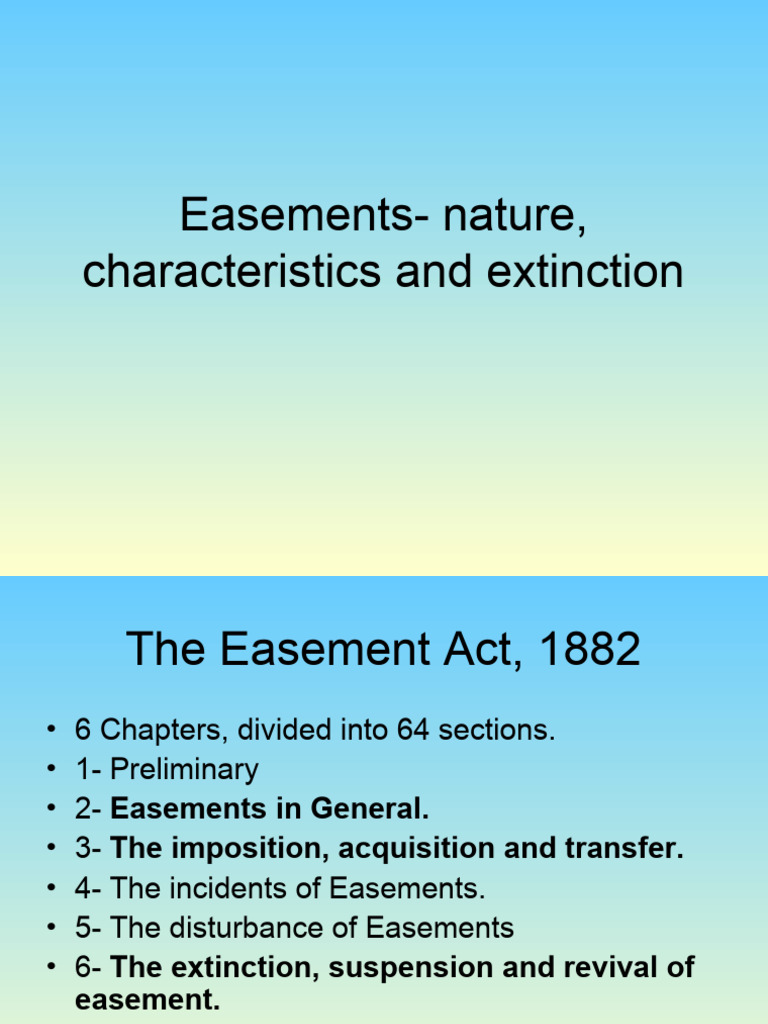 Nature and Characteristics and Extinction | PDF | Easement | Property