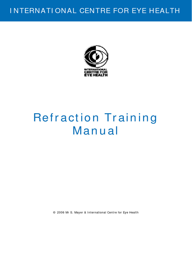 Refraction Training Manual Pdf Myopia Visual Acuity