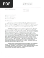 The Attorney General's Letter To John Conyers 10/16/08