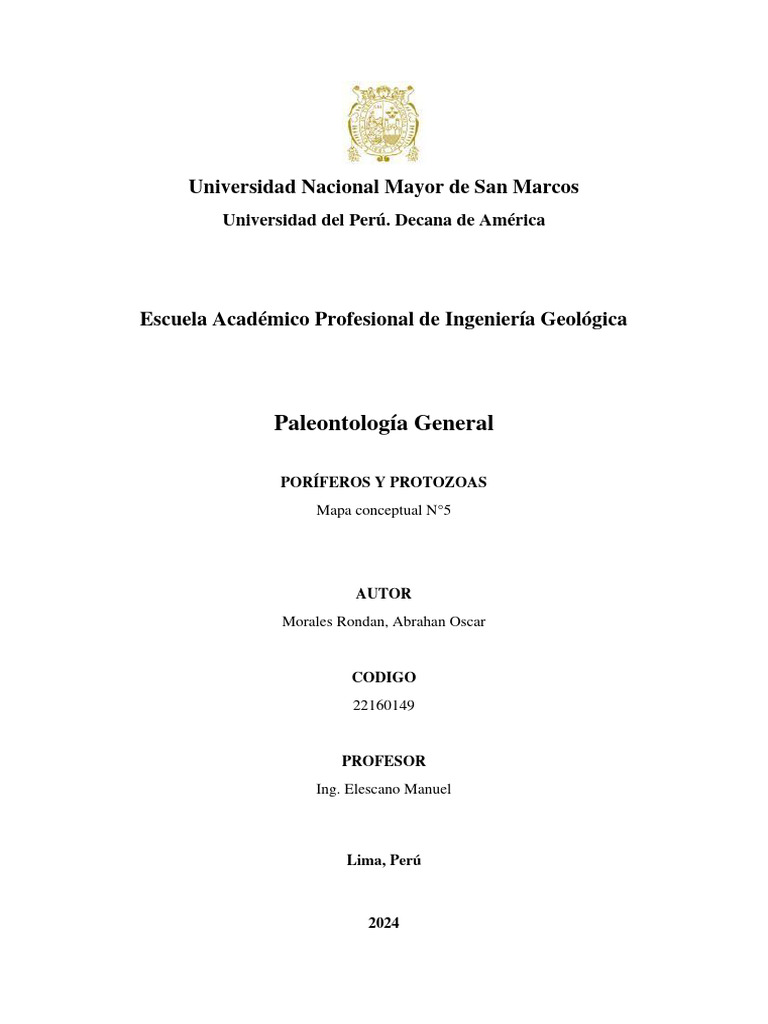 Mapa Conceptual N°5 - Morales Rondan | PDF | Esponja | Biología