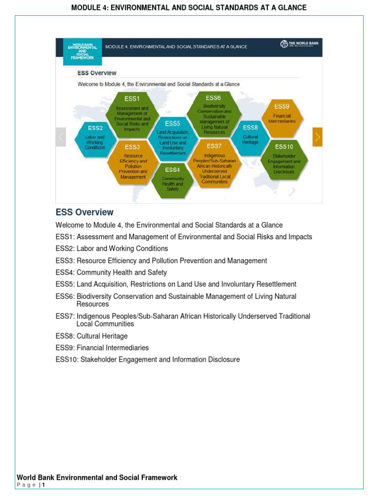 World Bank Environmental Standards Overview | PDF | Sustainability ...