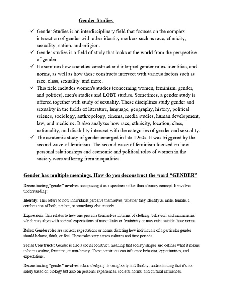 Gender CSS New | PDF | Gender Studies | Feminism