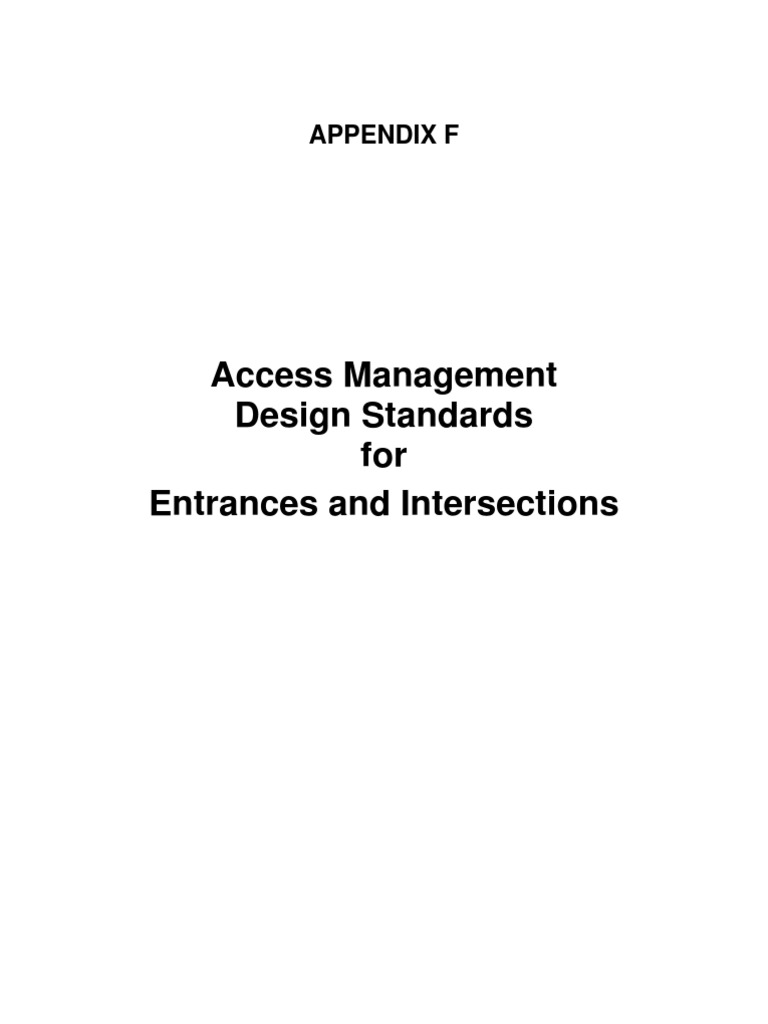Access Management Design Standards | PDF | Traffic | Highway