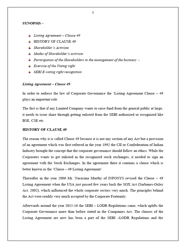 Full Service Listing Agreement