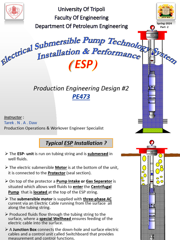 ESP System Installation and Operation Guide | PDF | Pump | Transformer