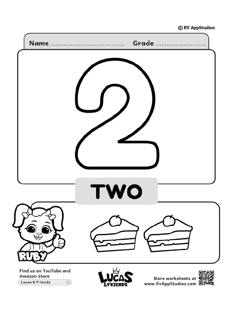 Number 2 to color pdf