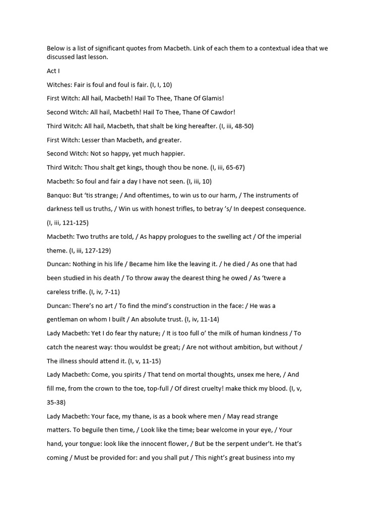 GCSE English Lit Macbeth | PDF | Macbeth | Shakespearean Tragedies