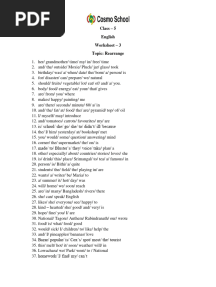 Worksheet - 3, Rearrange, Class - 5