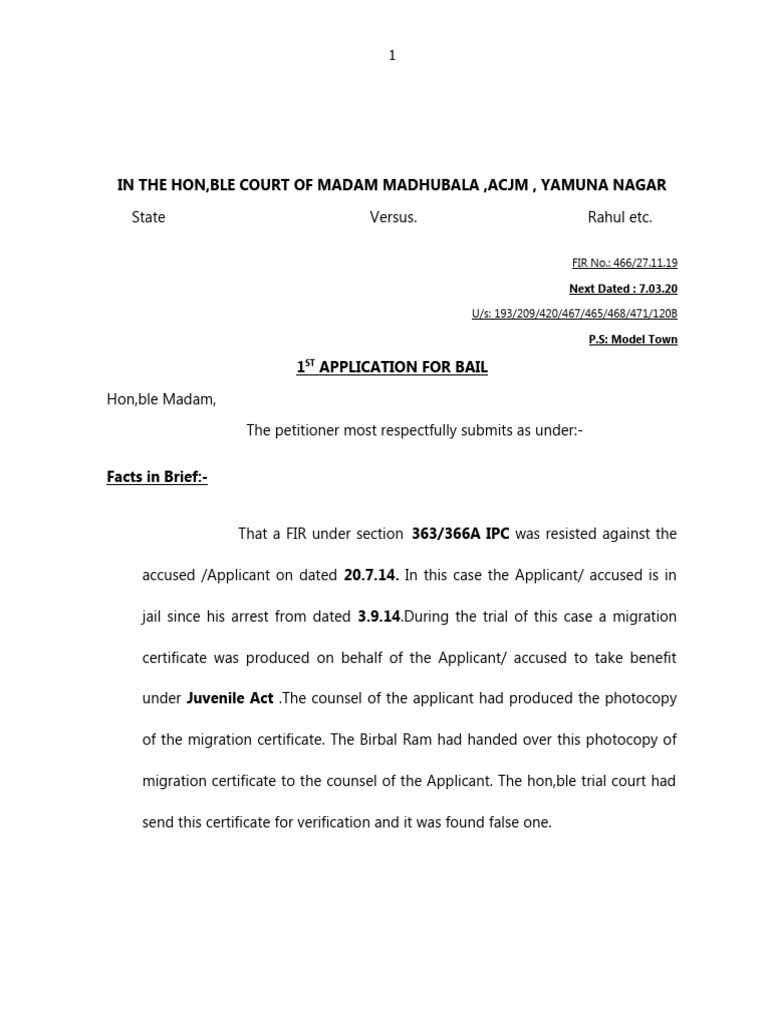 Bail of Rahul | PDF | Bail | Crime & Violence