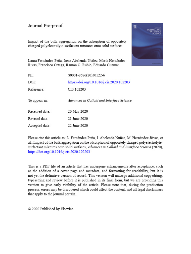 10 1016@j Cis 2020 102203 | PDF | Surfactant | Polymers