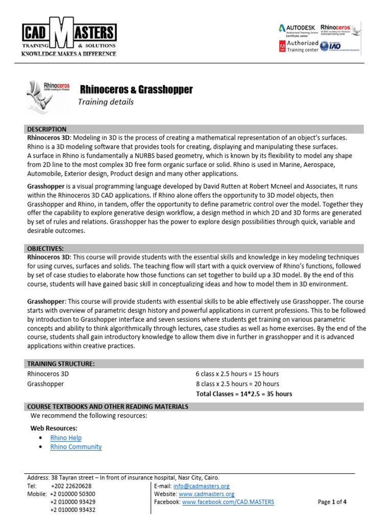 Rhinoceros And Grasshopper Pdf 3 D Computer Graphics 3 D Modeling