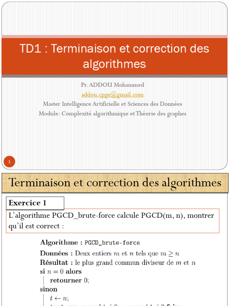 Terminaison et correction des algorithmes | PDF | Informatique ...