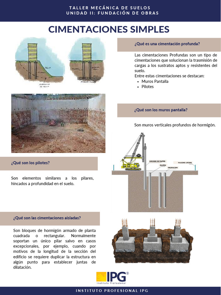 Cimentaciones Profundas: Muros y Pilotes | PDF