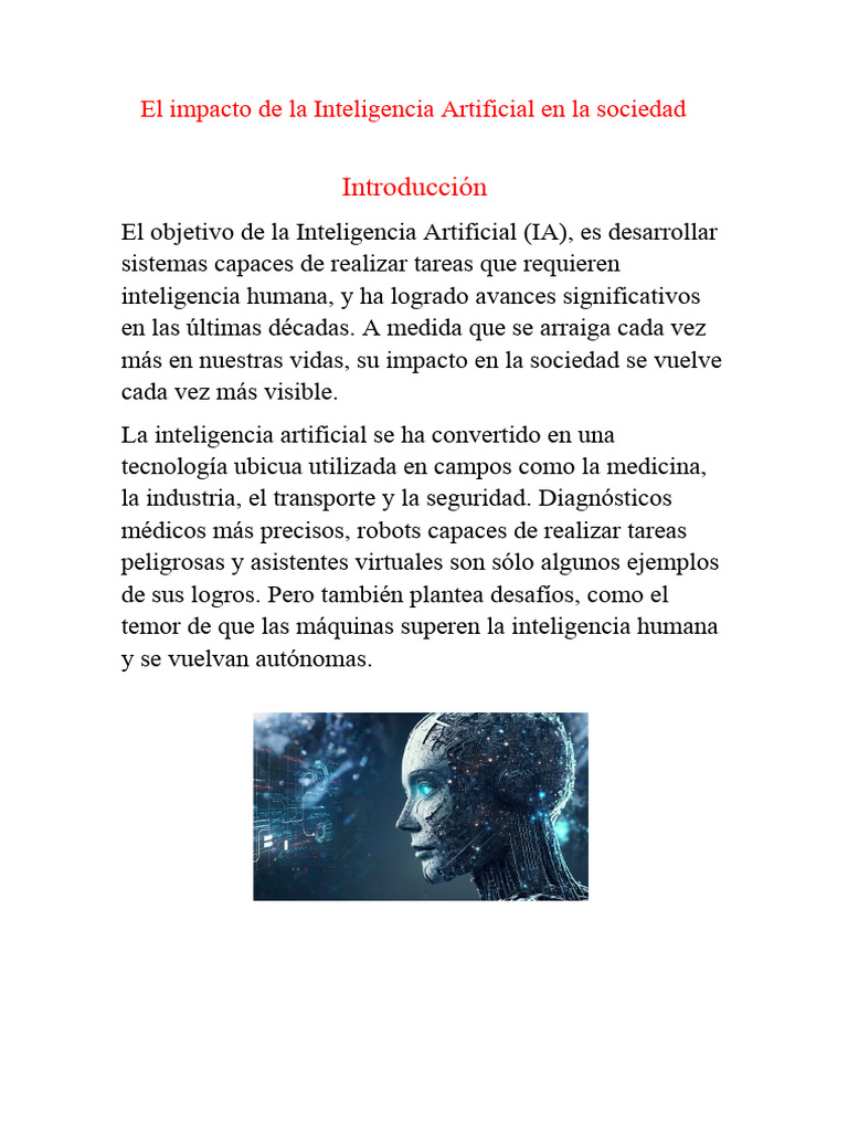 Impacto de la IA en la sociedad actual | PDF | Inteligencia artificial ...