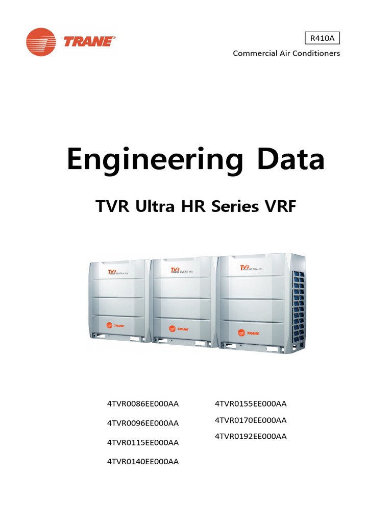 TVR Ultra HR Engineering Data Book | PDF | Heat | Building Automation