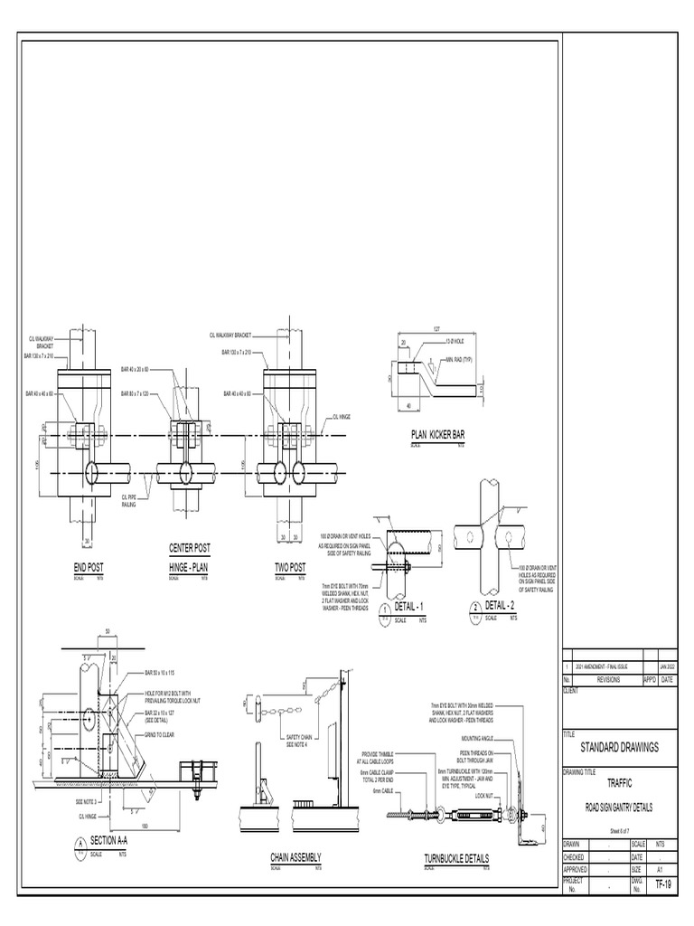 Plan Kicker Bar: Standard Drawings | PDF | Screw | Nut (Hardware)