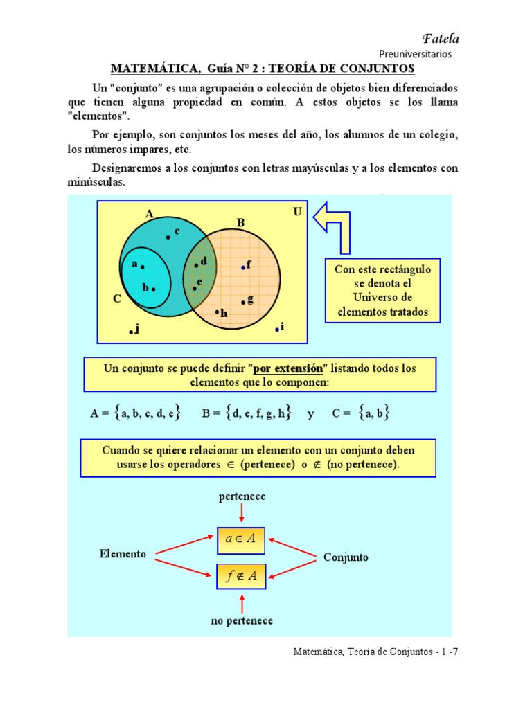 2) Teoría de Conjuntos Conjunto (Matemáticas) Objetos