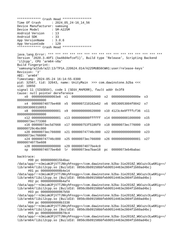 Android 13 Crash Report Analysis | PDF | Android (Operating System ...