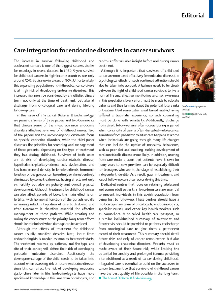 Care Integration For Endocrine Disorders in Cancer | PDF ...