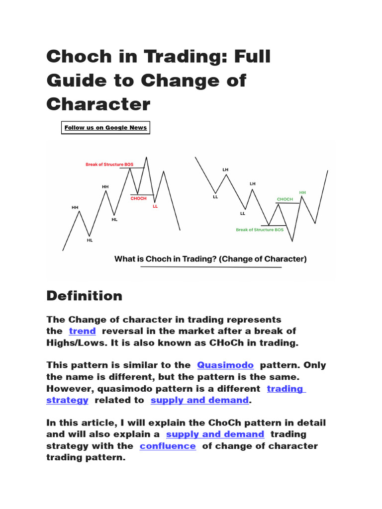 Choch in Smart Money | PDF | Market Trend | Order (Exchange)