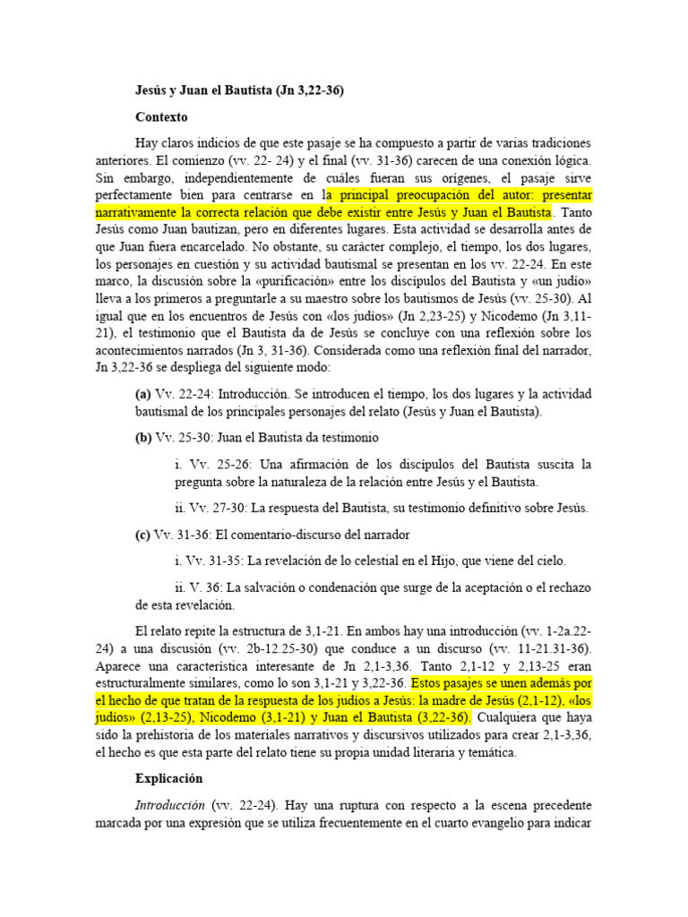 Jesús y Juan El Bautista | PDF | Evangelio de juan | Jesús