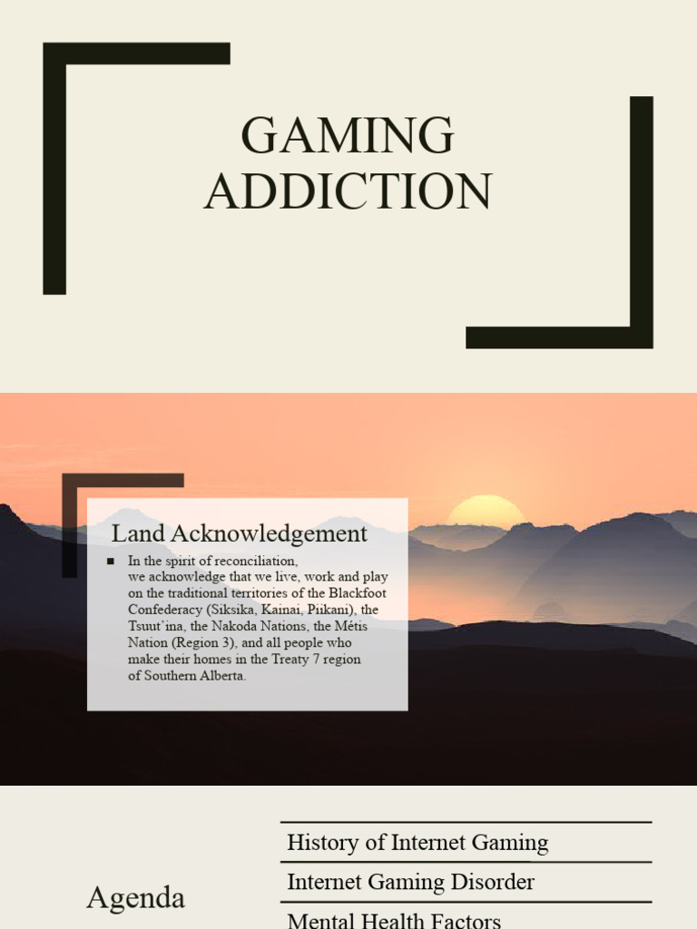 529 Gaming Addiction Presentation Pdf Cognitive Behavioral Therapy